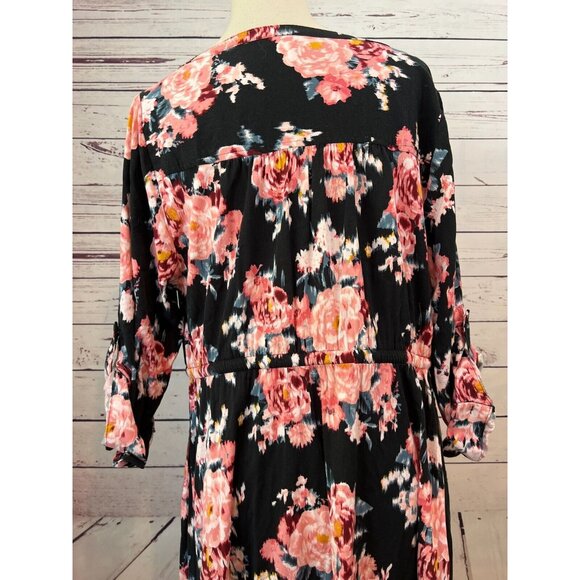 Torrid Mini Challis Floral Print High Low Plus Size 1X Shirt Dress 16749679 - Picture 4 of 13